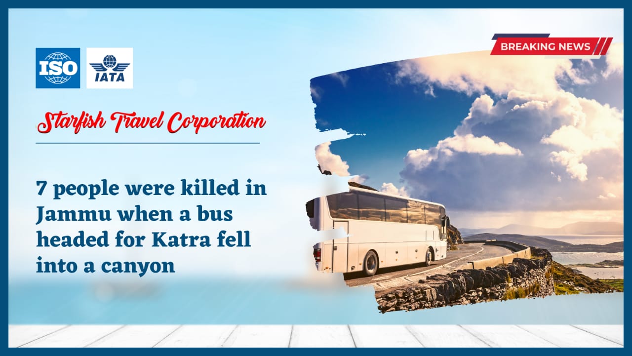 7 people were killed in Jammu when a bus headed for Katra fell into a canyon.