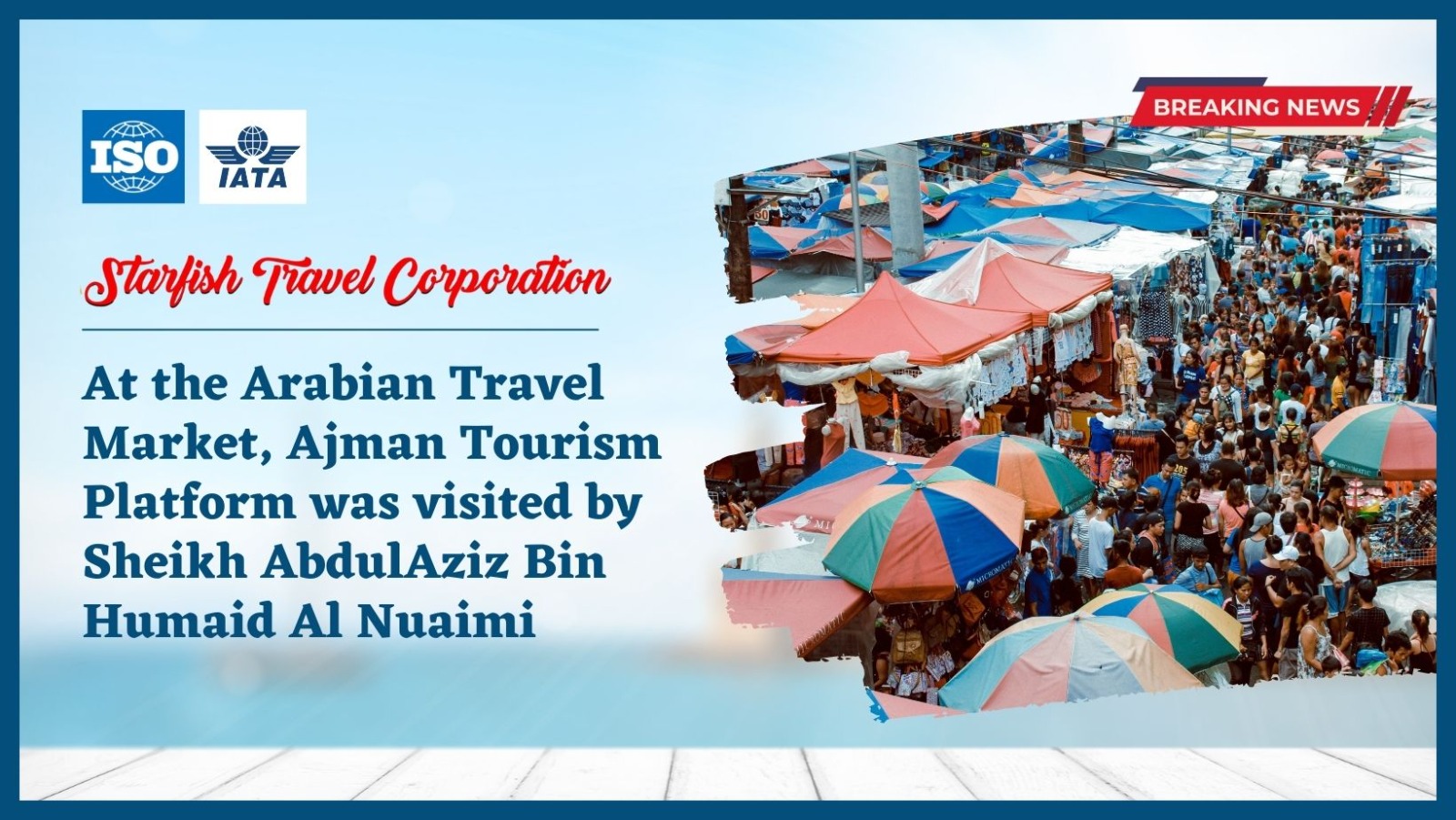 At the Arabian Travel Market, Ajman Tourism Platform was visited by Sheikh AbdulAziz Bin Humaid Al Nuaimi.