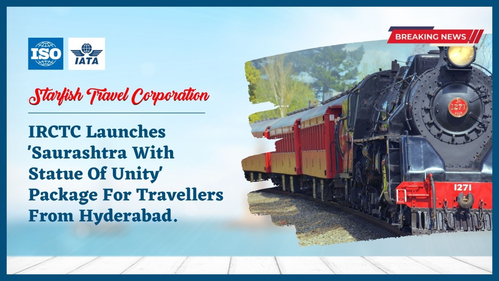 You are currently viewing IRCTC Launches ‘Saurashtra With Statue Of Unity’ Package For Travellers From Hyderabad.