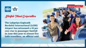 Read more about the article The Lokpriya Gopinath Bordoloi International (LGBI) Airport has witnessed a 15 per cent rise in passenger footfall in June this year to almost five lakh travellers, an official said.