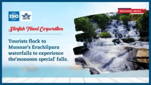 Read more about the article Tourists flock to Munnar’s Erachilpara waterfalls to experience the’monsoon special’ falls.