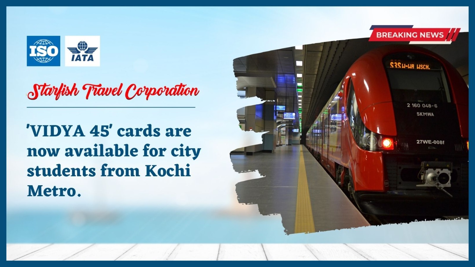 You are currently viewing ‘VIDYA 45’ cards are now available for city students from Kochi Metro.