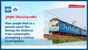 Read more about the article Nine people died in a private coach fire during the Madurai train catastrophe, prompting a railway investigation.