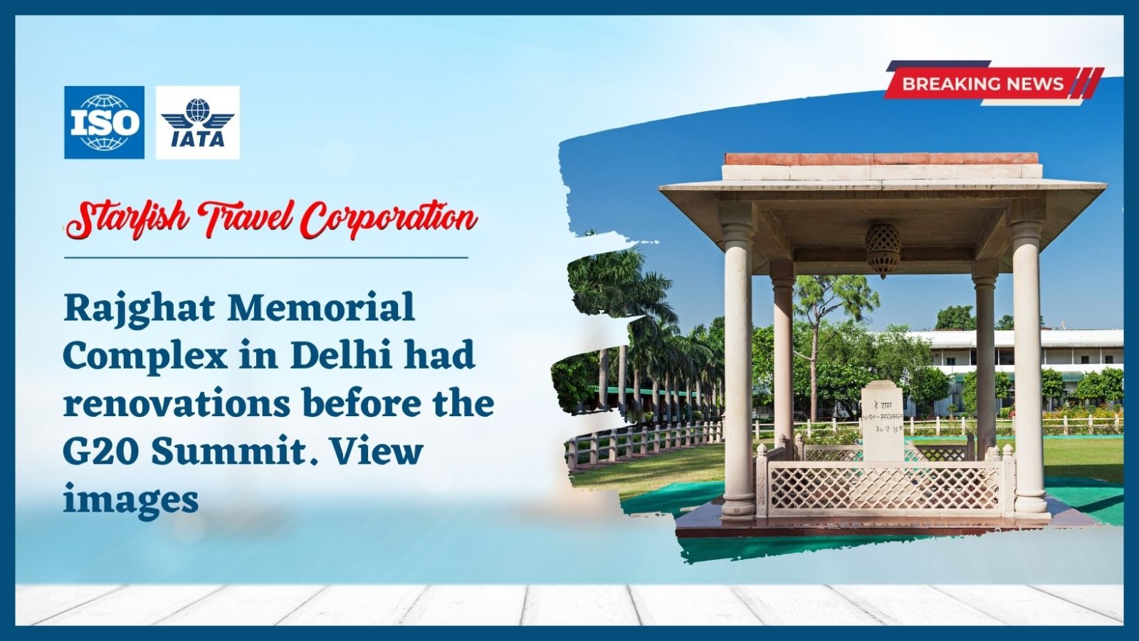 You are currently viewing Rajghat Memorial Complex in Delhi had renovations before the G20 Summit. View images