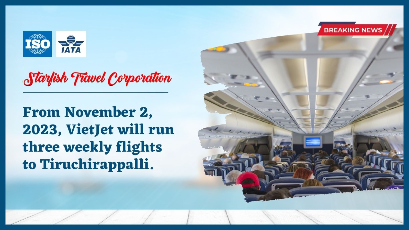 You are currently viewing From November 2, 2023, VietJet will run three weekly flights to Tiruchirappalli.