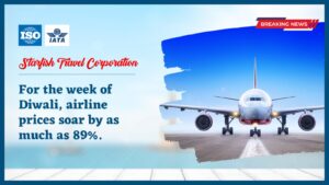 Read more about the article For the week of Diwali, airline prices soar by as much as 89%.
