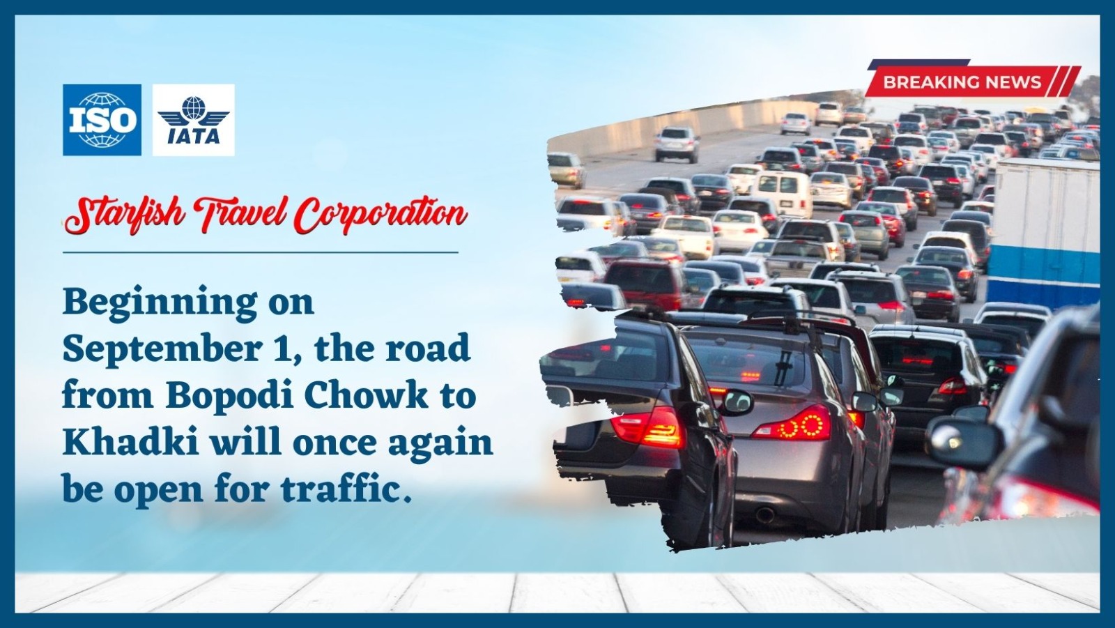 You are currently viewing Beginning on September 1, the road from Bopodi Chowk to Khadki will once again be open for traffic.