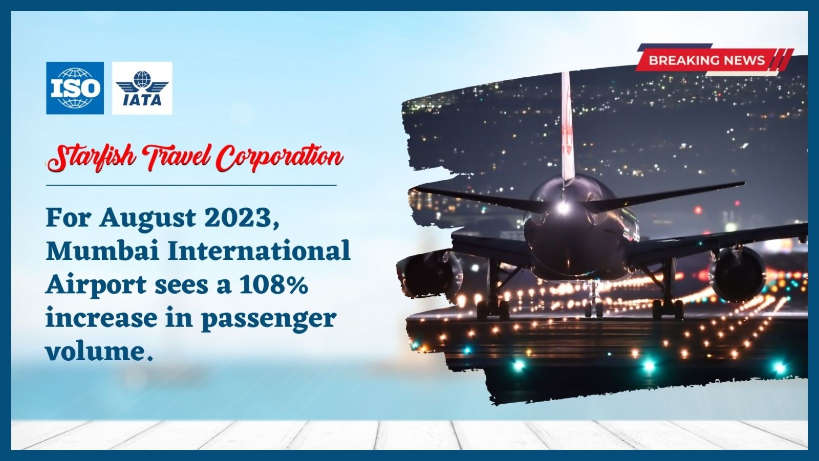 For August 2023, Mumbai International Airport sees a 108% increase in passenger volume.