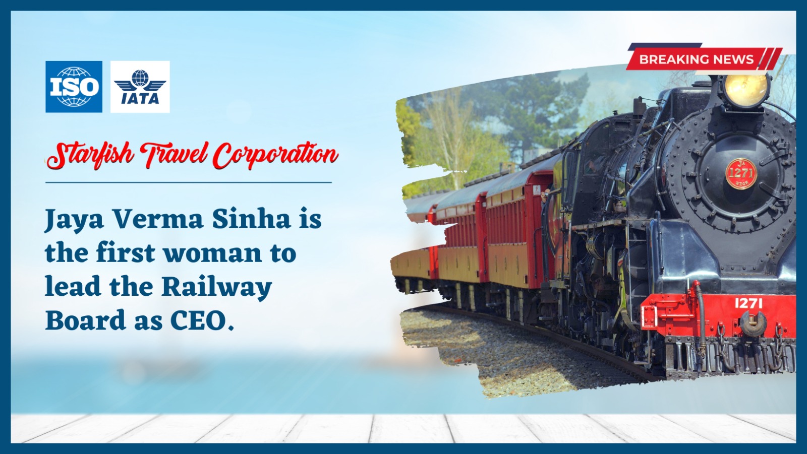 Read more about the article Jaya Verma Sinha is the first woman to lead the Railway Board as CEO.