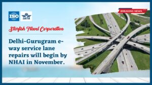 Read more about the article Delhi-Gurugram e-way service lane repairs will begin by NHAI in November.