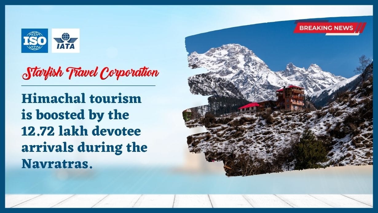 Read more about the article Himachal tourism is boosted by the 12.72 lakh devotee arrivals during the Navratras.