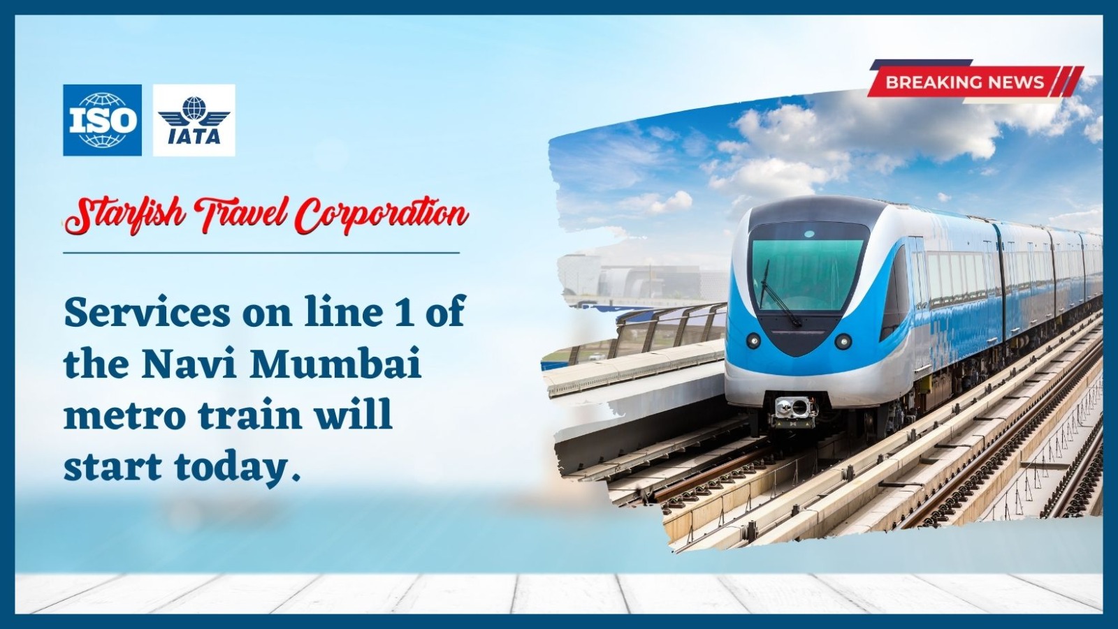 Read more about the article Services on line 1 of the Navi Mumbai metro train will start today.